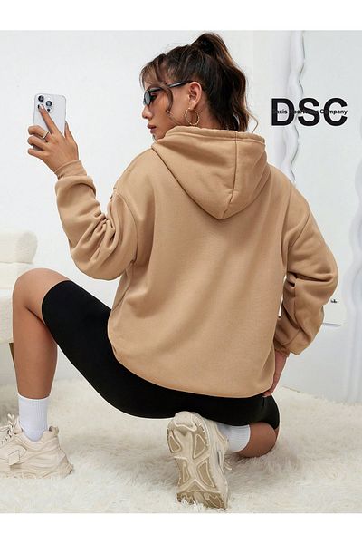 DAXİS Sportwear Company Small Heart Printed Hooded Oversize Unisex Sweatshirt DAXİS Sportwear Company