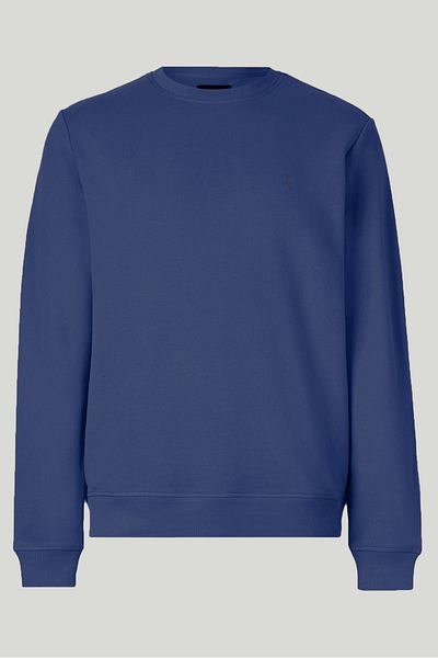 COMBİNE MİCHAİL Indigo Color Basic Crew Neck Relaxed Regular Men's Sweatshirt