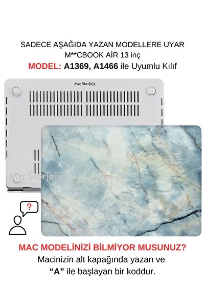 Mcstorey Macbook Air Kılıf 13 Inç Mermer11nl (ESKİ USB'Lİ MODEL 2010-2017) A1369 A1466 Ile Uyumlu