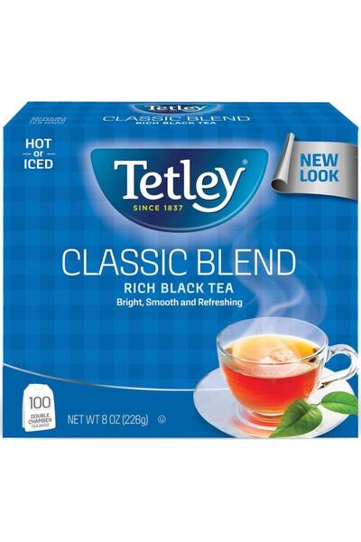 Tetley كيس شاي كلاسيكي أسود - 100 قطعة