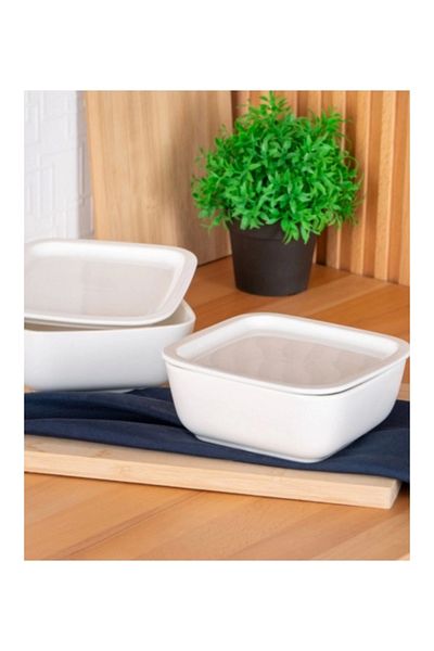 ACAR SCT5429 Bianco Porcelain Oven Dish with Lid 16.5 Cm