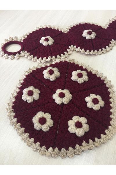Papatyam Hand Knitted Dowry Washcloth Set 2 Pieces Washcloth Set/Bridal Dowry Bundle/Bath Washcloth/Shower Washcloth/Handcrafted Washcloth