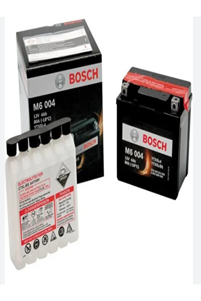 Bosch 12V 4 AMPER (YTX5L-BS) M6 004 AGM MOTORSİKLET / BESLEME (BEYİN) AKÜ. YENİ ÜRETİM.!!
