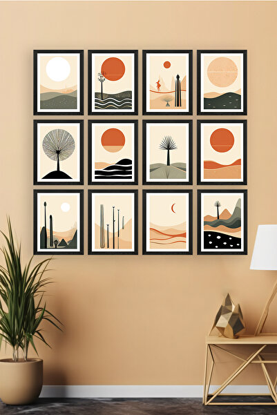 Artavessa طقم طاولات بإطار أسود مكون من 12 قطعة من MDF