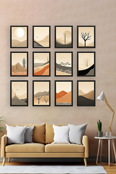 Artavessa طقم طاولات بإطار أسود مكون من 12 قطعة من MDF