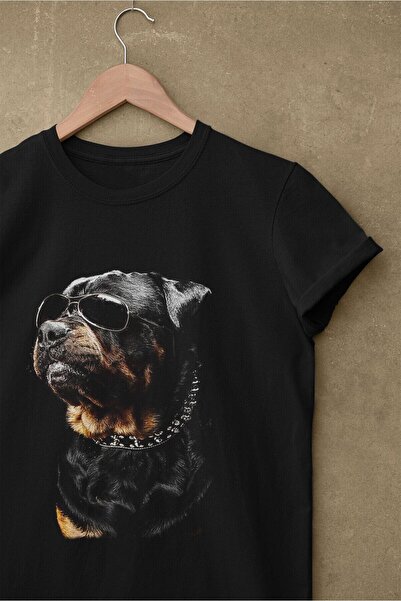 Adrift Wed Unisex %100 Pamuk Siyah Renk, Regularfit Rahat Kesim Kalıp, Rottwe...