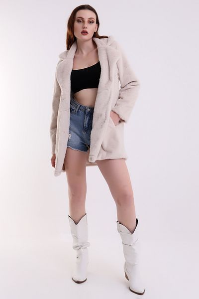 DeChival Faux FUR SHORT COAT /WOMEN'S Faux FUR COAT