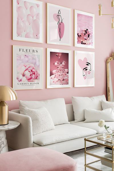 Artavessa 6 Parça Ahşap Çerçeve Görünümlü Mdf Tablo Seti