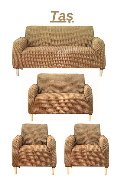 FurkanTicaret Flexible and Washable 3+2+1+1 Wrap Seat and Sofa Set - Elastic Cover/Cover
