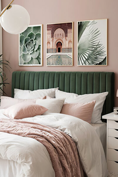 Artavessa 3 Parça Ahşap Çerçeve Görünümlü Mdf Tablo Seti