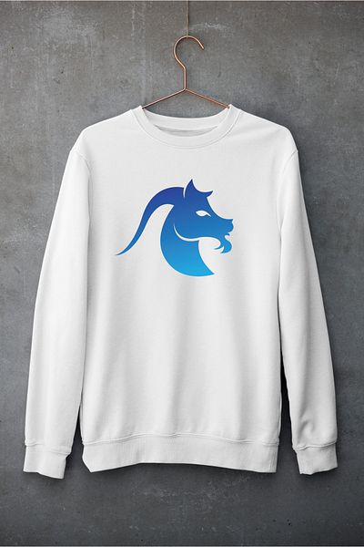 Raf Coll Φούτερ Unisex Oversize - Crew Neck, Σχέδιο Αιγόκερως, Ψηφιακή εκτύπωση, Δύο νήματα εσωτερικά ράστερ
