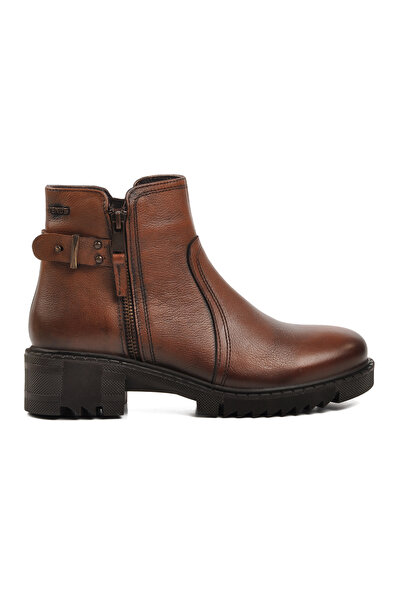 Venüs 1950807K Tan Genuine Leather Women's Boots with Fleece Inside