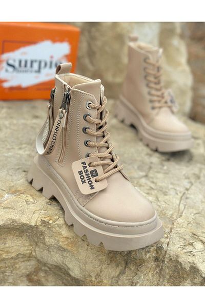Surpie Shoes Παιδικά Μποτάκια, Παιδικά Μποτάκια με Ζεστή Φόδρα, Ευέλικτη Ψηλή Σόλα με φερμουάρ
