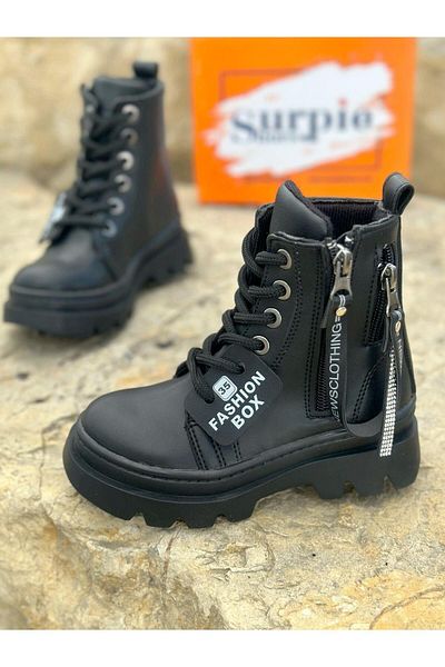 Surpie Shoes Παιδικά Μποτάκια, Παιδικά Μποτάκια με Ζεστή Φόδρα, Ευέλικτη Ψηλή Σόλα με φερμουάρ