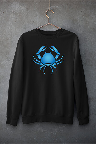 Raf Coll Unisex Oversize kroj okrugla kragna Dizajn zodijaka Rak Digitalna št...