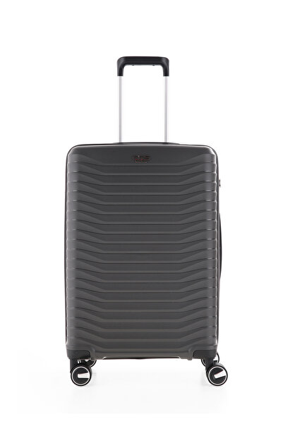 ÇÇS Lüks Silikon Kırılmaz Orta Boy Valiz Antrasit