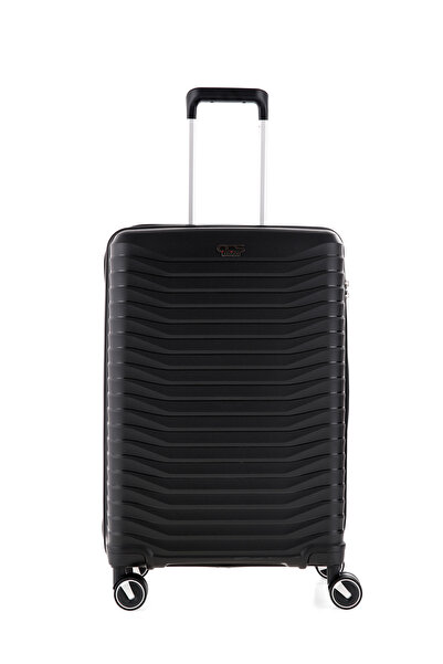 ÇÇS Lüks Silikon Kırılmaz Orta Boy Valiz Siyah