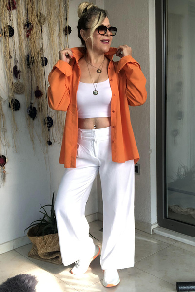 Dila Butik Omuzu Çıtçıtlı Salaş Gömlek