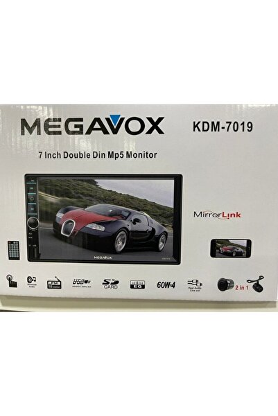 megavox Kdm-7019 7'' Hd Ekran Usb Sd Bluetooth Mirrorl Mp5 Kaliteli Double 20...