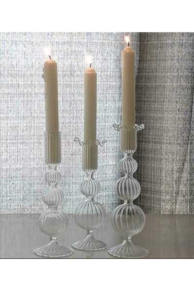 LEYLA CAM SANATLARI CAM ÜFLEME MUMLUK 3 LÜ