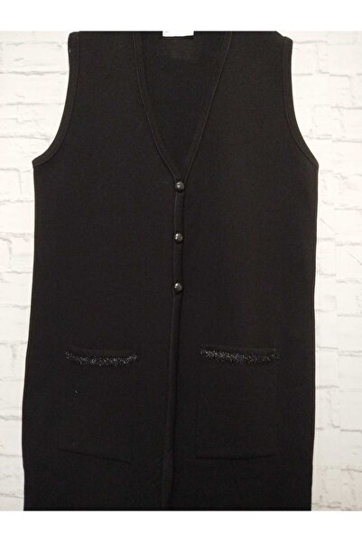 anne moda ankara зимовий, 1-го сорту сталь, акрилове плетіння, 2 кишені, 3 ґудзики, V-подібний комір, додатково подовжений трикотажний жилет