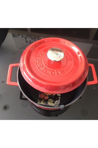 Lava Cast Iron Pot Red Round Ç28 Cm Lvytc28k2