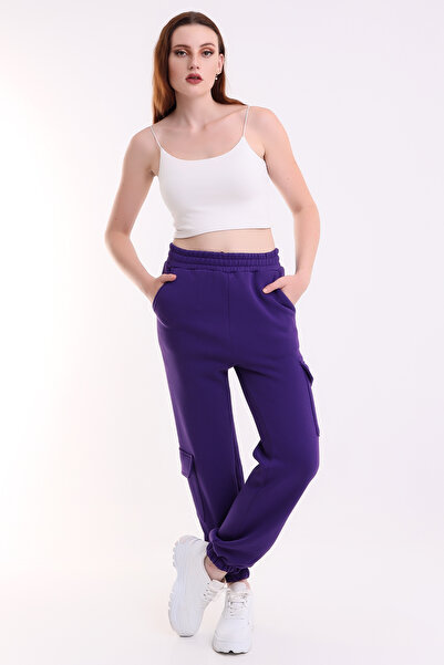 DeChival PANTALONI DE JOGGER MODERNI PENTRU DAmă, CU Pânză și buzunare laterale pentru încărcătură