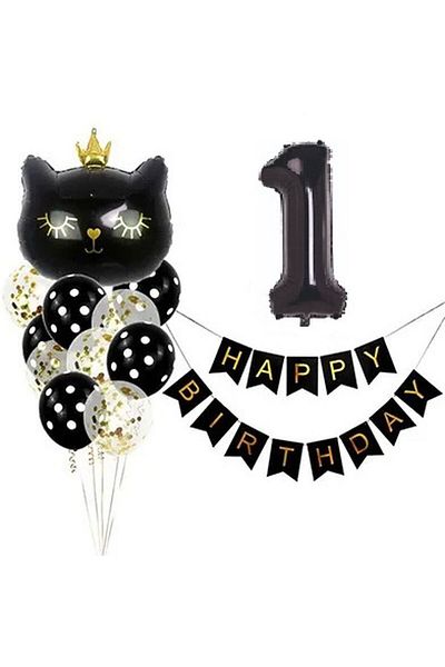 DÜVENCİ TİCARET BLACK CAT BALLOON SET