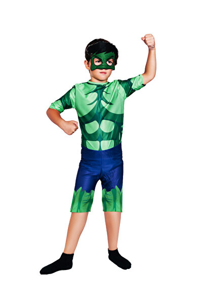 Genel Markalar Yeşil Dev Çocuk Kostümü Maskeli Yazlık Ev Bahçe Tipi Kostüm