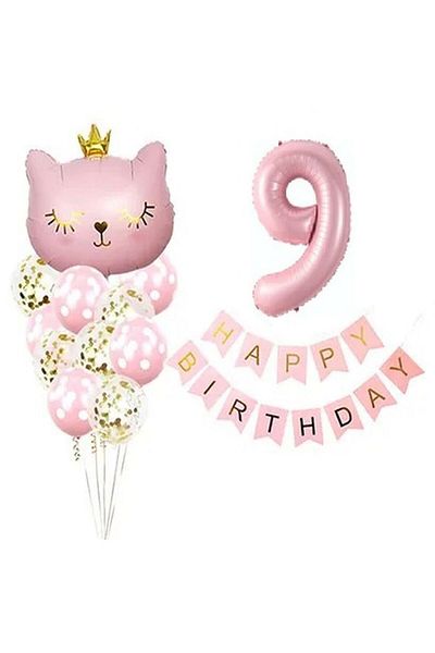 DÜVENCİ TİCARET PINK CAT BALLOON SET