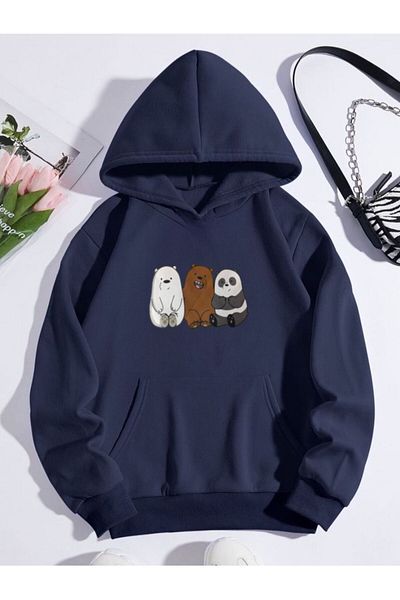 Serays moda We Are Bears Дебел зимен суичър за момиче/момче с качулка