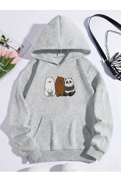 Serays moda We Are Bears Дебел зимен суичър за момиче/момче с качулка