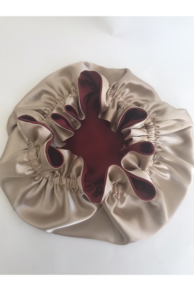 PratikDikisco Διπλής όψης μπορντό μπεζ σκουφάκι μαλλιών / σκουφάκι ύπνου για ...