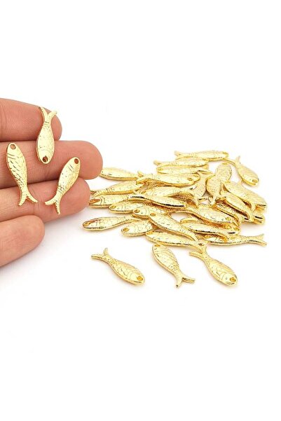 Selvi Konsept Altın Kaplama Kulplu Desenli Balık Sallantı 8x22 mm 6 Gr (5 Adet)