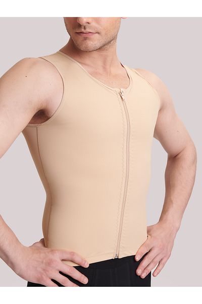 ERFECEN Men's Gynecomastia Zippered Corset/art 500/black Color