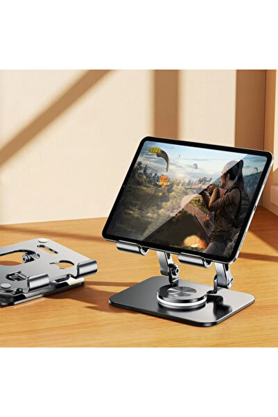 Ally H07 Katalanabilir Alüminyum Tablet Ve Telefon Tutucu Standı Gri