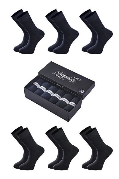 Matateks Bambu Erkek Soket Uzun Düz 3 Siyah 3 Lacivet Çorap 200 Iğne Dikişsiz...