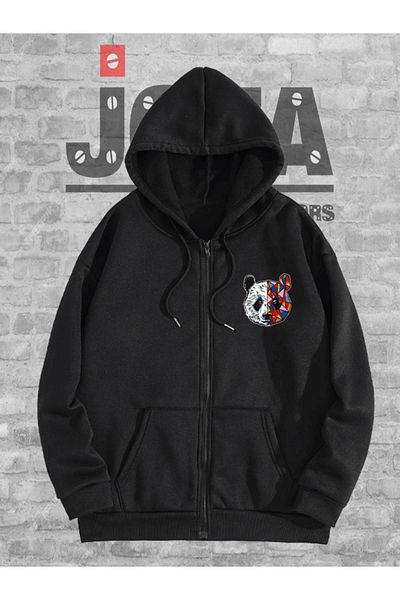 Joza Outdoors Γυναικεία Ανδρικά Unisex Tokyo Panda 3 νήματα με φερμουάρ με κουκούλα ροζ χρυσό μονό φούτερ Fleece Jacket