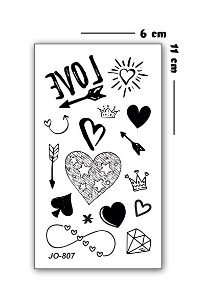 Jet Online Minimal Kalp Sonsuzluk LOVE Geçici Dövme Heart Tattoo
