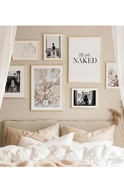 Artavessa 7 Parça Ahşap Çerçeve Görünümlü Mdf Tablo Seti