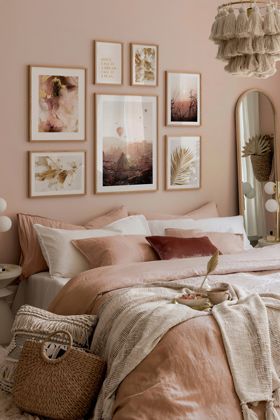 Artavessa 7 Parça Ahşap Çerçeve Görünümlü Mdf Tablo Seti