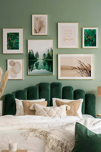 Artavessa 7 Parça Ahşap Çerçeve Görünümlü Mdf Tablo Seti