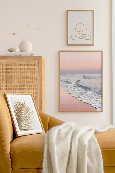 Artavessa 3 Parça Ahşap Çerçeve Görünümlü Mdf Tablo Seti