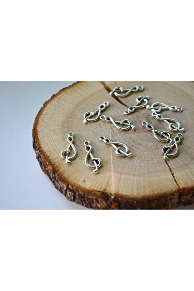 FlowerAksesuar 10 ADET - 11x27 mm SOL ANAHTARI SALLANTI UÇ, KOLYE UCU NOTA, C...