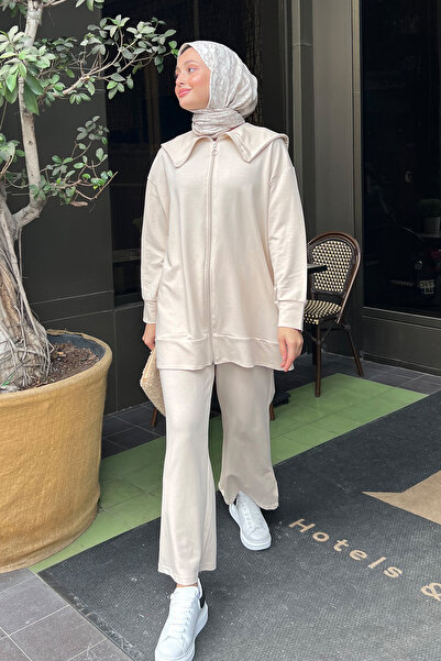 Rimel Moda Gemici Model Trousers Set Stone