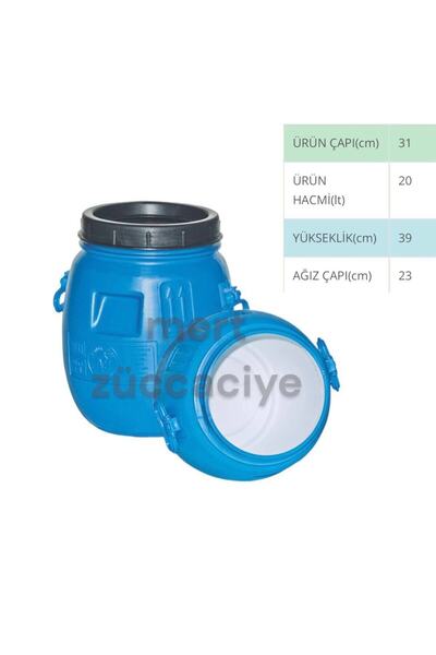 yağmur plastik 20 Litre Varil Bidon Içi Beyaz Kaplamalı Musluksuz