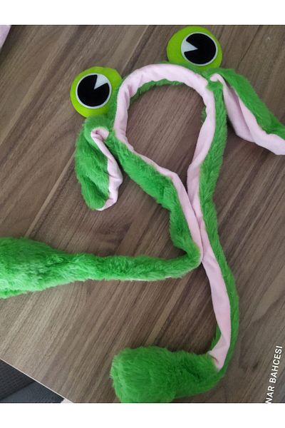 çınar bahçesi Plush Moving Playing Frog Headphone Crown, Children's Crowns