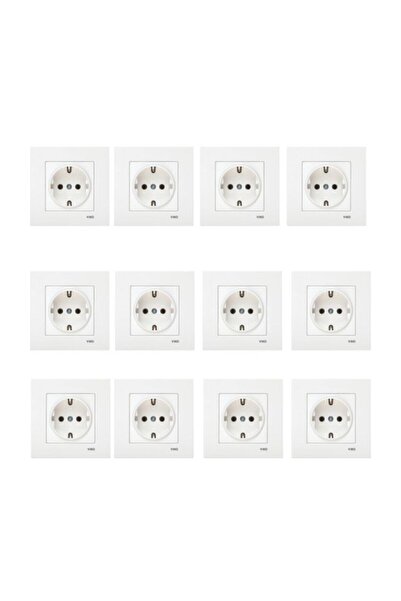 VİKO Karre 12-Plug Grounded Socket Frame Included