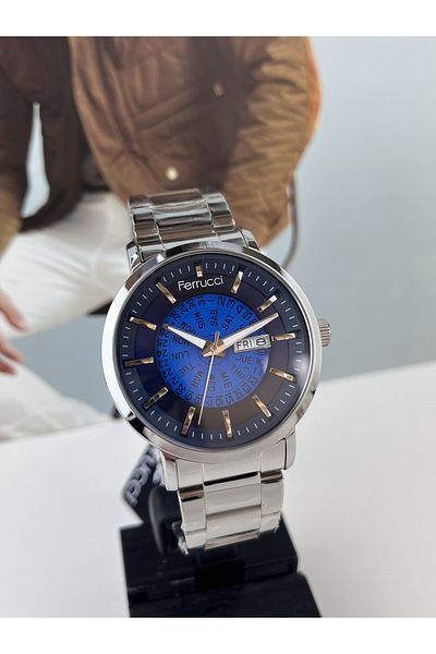 Ferrucci Navy Blue Men's Sports Wristwatch - Waterproof, 2 Years Warranty