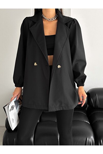 Noa Noa Жіночий тренч з гумовими деталями на рукавах